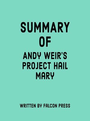 cover image of Summary of Andy Weir's Project Hail Mary